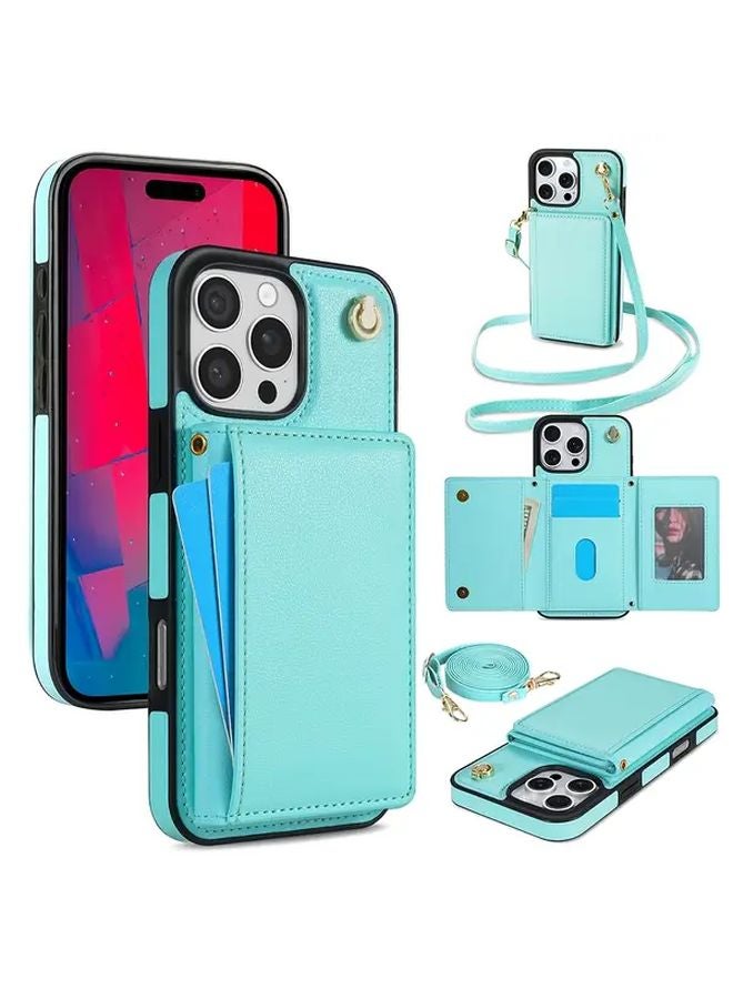 Blue Crossbody Bag For IPhone 12 Pro Max With Card Holder Lanyard Shockproof Cover - Image 1
